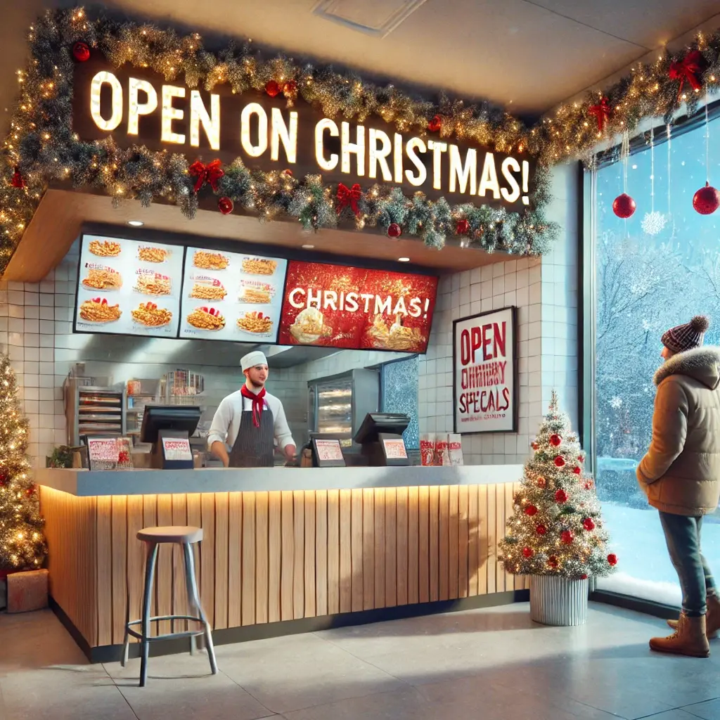 Local fast food restaurant open on Christmas 2024